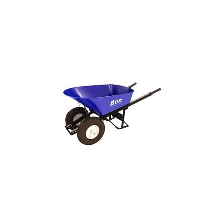 Bon Tool Barrow, Steel 6 Cubic Feet Tray, Double Knobby Tire-Stl Handle 28-901